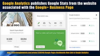 Google Analytics publishes Google Stats from the website
associated with the Google+ Business Page
http://searchenginewatc...