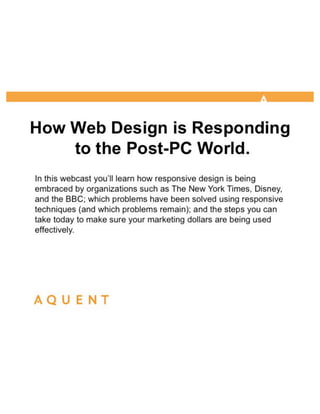 AMA/Aquent Webcast: How Web Design is Responding to the Post-PC World