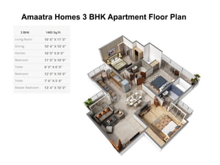 Amaatra Homes 3 BHK Apartment Floor Plan
 