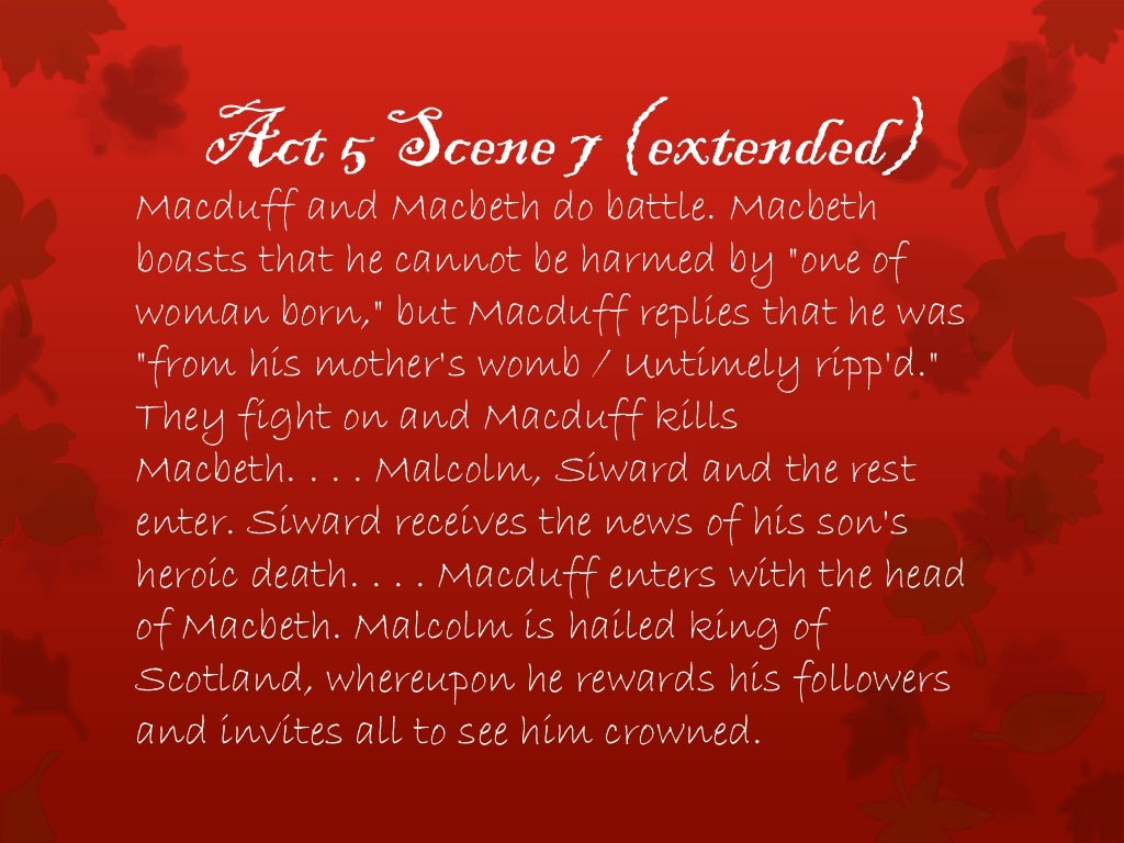 A Macbeth A Summary