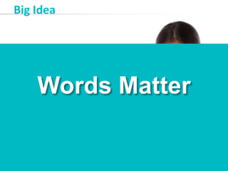 Words Matter
Big Idea
Words Matter
 