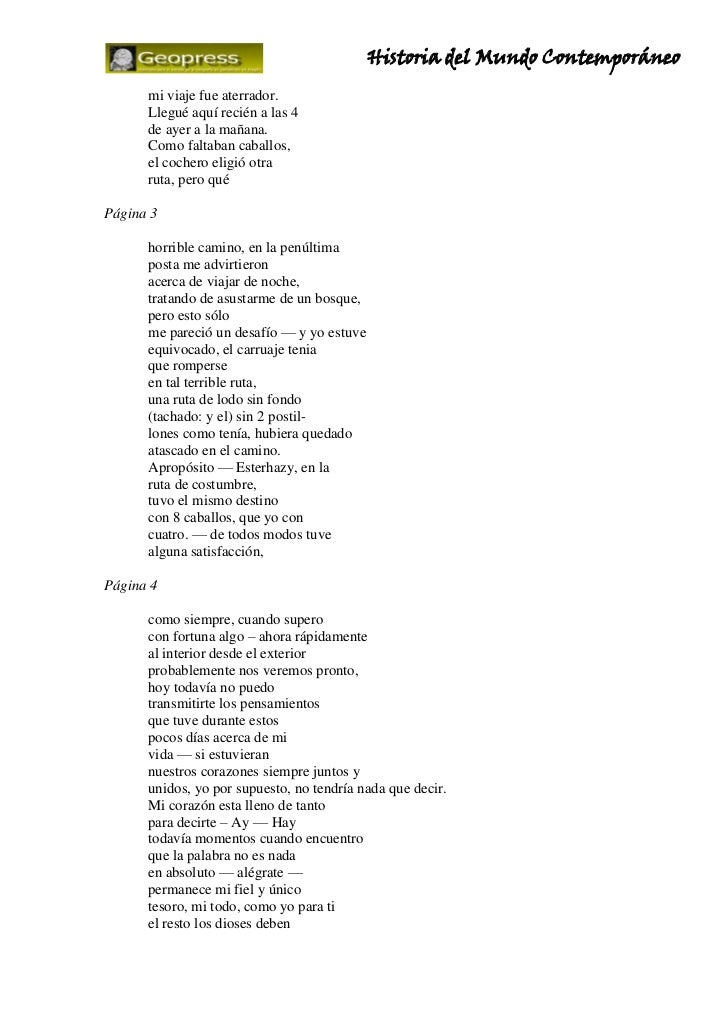 Amada inmortal. Carta de Beethoven Amada inmortal. Carta de Beethoven