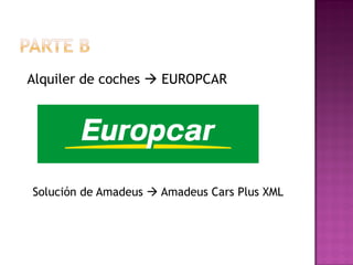 Alquiler de coches  EUROPCAR




Solución de Amadeus  Amadeus Cars Plus XML
 