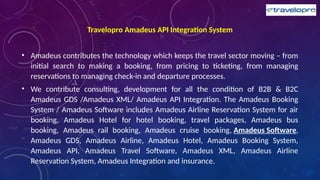 Amadeus API Integration | Amadeus GDS | Amadeus Software | PPTX