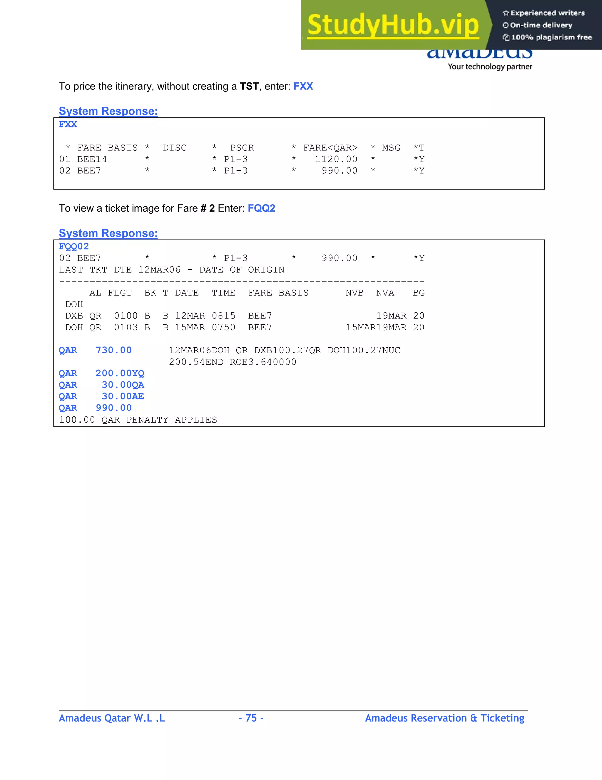 Amadeus Basic Training Manual | PDF