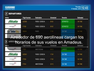 Alrededor de 690 aerolíneas cargan los
horarios de sus vuelos en Amadeus.
 