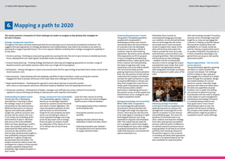 36 Hotels 2020: Beyond Segmentation                                                                                                                                                                                                               Hotels 2020: Beyond Segmentation 37




  6. Mapping a path to 2020
This section presents a framework of critical challenges for leaders to navigate as they develop their strategies for               Understanding tomorrow’s traveler           Potentially, there could be an                                   with new branding concepts? If ancillary
the next 5-10 years.                                                                                                                The growth in the global population         increasing technology gap amongst                                revenues are an increasingly important
                                                                                                                                    coupled with rising wealth in               our customers. At one end will be those                          target for us, how can we engage the
Strategic management imperatives                                                                                                    developing economies and massive            who are technologically self-reliant                             customer in helping us identify options
Throughout the report, we have emphasized that we are entering an era of uncertainty and potential turbulence. This                 uncertainty about the future behavior       and simply want a room and power                                 that would be valued by them and
suggests that past approaches to strategy development and implementation may need to be revisited as we switch to                   of customers from the developed             socket to support their needs. At the                            profitable for us? Finally, should we
planning for a range of possible futures. This in turn requires hoteliers to develop their strategic management capability in       economies are forcing a rethink of          other will be those who expect the                               wait for industry or government action
six key areas:                                                                                                                      customer research and marketing             hotel to provide the most up to date                             on quality certification of properties or
                                                                                                                                    approaches. We need to assess whether       entertainment, communications and                                is there competitive advantage to be
1.	Horizon scanning - Providing an early warning system by scanning the two, five and 10 year horizons to identify key trends,      these approaches are fit for purpose        computing facilities. New technologies                           gained from pursuing our own quality
   forces, developments and ‘weak signals’ of possible shocks and opportunities                                                     in terms of targeting and attracting        will also throw up new challenges                                assessment audits?
                                                                                                                                    profitable business, capturing the voice    – whether it be for increased data
2.	Scenario based planning - Evolving strategy development, planning and budgeting approaches to consider a range of                of the customer and understanding           security or how to manage the impact                             Beyond segmentation – the rise of the
   feasible economic and market scenarios rather than use a single set of assumptions                                               the needs of segments with rising           and potential visual clutter that could                          service spectrum
                                                                                                                                    importance such as the elderly traveler.    arise from next generation devices                               The personalization agenda is growing
3.	Anticipation - Having contingency in place to be enacted when the first signs emerge of possible future shocks similar to the    The rise of social media and the            with holographic and heads up displays                           and there is a need to explore the
   recent economic crisis                                                                                                           growing importance of personalization       that are projected in public areas of the                        concept more deeply. The challenge
                                                                                                                                    both raise the question of how well we      hotel.                                                           will be to adopt an open approach
4.	Open processes - Experimenting with and adopting a portfolio of open-innovation, crowd-sourcing and customer                     understand the concepts and whether                                                                          that engages the customer at multiple
   engagement tools to provide continuous trend input, ideas and challenges to internal thinking                                    we have the right mechanisms in place                                                                        points through the conception, design
                                                                                                                                    to respond effectively to criticism and                                                                      and implementation of a service
5.	Rapid implementation – Developing the capacity to move idea to decision to execution quickly –                                   ideas that emerge from social forums.                                                                        spectrum concept. Internally, tough
   with a focus on learning and continuous refinement based on feedback from the operating environment                              Finally, given the growing importance                                                                        questions will need to be asked about




                                                                                                                                                                                                                           Source: Frog Design
                                                                                                                                    of the business events market –                                                                              the skills and capabilities required
6.	Tomorrow’s workforce - Development of leaders, managers and staff who are curious, tolerant of uncertainty,                      particularly in developing economies –                                                                       to deliver such a model, the staffing
   capable of scenario thinking and willing to make decisions with imperfect information.                                           the question arises as to the quality and                                                                    cost and how to determine pricing.
                                                                                                                                    distinctiveness of our strategy for such                                                                     Consideration will also need to be given
Understanding the global context            Energy, environment and sustainability      Given the sheer volume of activity          a highly competitive market.                                                                                 to the impact on asset management,
The key here lies in developing             The sustainability agenda is likely to      going on in each area, future strategies                                                                        Heads Up Display                         maintenance and storage if furniture
real expertise in learning to assess        become an increasingly important            need to ensure a balance between:           Managing technology and connectivity                                                                         is constantly being moved to and
the strategic impact of a volatile          priority for countries around the world                                                 While ‘Hotel 2020’ is expected to           Delivering strategic innovation                                  from guest rooms. From a brand
environment on the hotel business.          and result in further legislation. This     >> Encouraging locally-driven initiatives   be a technologically sophisticated          In the face of intense competition and                           differentiation point of view, the
While the start point is to ensure a        raises the baseline questions of how           at the property level                    environment, the journey there will         potential pressures on revenue, the                              question will be how to introduce
rigorous and continually updated            well we know our environmental                                                          be fraught with tough and expensive         spotlight will increasingly fall on the                          the concept to the market and what
insight into political, economic and        footprint for each property and what        >> Sharing best practices across the        choices. These decisions will also have     need for innovation to close revenue                             differentiation might be possible as
security risks by country, the issue        actions are we taking to reduce it?            portfolio                                to be made against a backdrop of rapid      and profitability gaps. This raises the                          competitors launch similar offerings.
is not simply one of deciding which         Given expected shortages and rising                                                     technological advances and rising           questions of how distinctive is our
environments to play in. We know            prices for key inputs such as energy,       >> 	 apping into best practices being
                                                                                           T                                        expectations of guests and employees        short, medium and long term strategy
that some of the most profitable            food and water, an analysis should             developed in hotels and other sectors    alike. This implies that we need not        from other hotel groups and whether
hotels are those operating in conflict      be undertaken of the impact of a rise                                                   just a strategy for which technologies      we have sufficient points of difference
zones. Our analysis should help us          of 10-100 per cent of any of these          >> 	 xploring innovative new methods –
                                                                                           E                                        we will deploy but also a clear strategy    to maintain any price premium we are
understand the likely politico-economic     resources.                                     for example the use of vertical farms    or guiding framework for how we’ll          enjoying today? As we look at our brand
scenarios for key countries, while                                                         to supply individual hotels.             make those decisions and evaluate the       portfolio, how should we respond to
internal data should provide insight on                                                                                             options presented to us.                    the positive support in the survey for
how profitability compares between                                                                                                                                              co-branding and white label approaches
properties in regions of high and                                                                                                                                               – where in our global footprint are the
low perceived security threats. The                                                                                                                                             best candidates for experimentation
analysis should also seek to assess the
contingencies in place or those required
to address potential wildcard (low
probability, high impact) disruptors in
each market.
 
