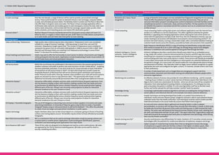 42 Hotels 2020: Beyond Segmentation                                                                                                                                                                                                       Hotels 2020: Beyond Segmentation 43


 Technology                           Industry implications                                                                                 Technology                           Industry implications
 Guestroom Functionality                                                                                                                    Business Operations And Management
 In room concierge                    Over the next decade, a range of devices will be used to provide a personalised concierge             Biometrics (E.G. Voice / Facial      A range of biometric technologies are now available from fingerprint recognition to iris scanning.
                                      service. These could include On-screen on-demand virtual or real concierges, computer tablets         recognition)                         These all offer the potential to speed up check-in and check-out processes. They can act as
                                      or pads, and ultimately personal robots. The Berkeley Hotel in London and The Plaza in New York                                            ‘personal information passport’ providing access control to bedrooms and hotel facilities and for
                                      City offer iPads in all guest rooms and suites. The Plaza’s virtual concierge application offers a                                         completing transactions in restaurants, shops and leisure facilities. The key questions for hotels
                                      multimedia video welcome and enables guests to read newspapers, browse the web, order room                                                 are whether the expense is warranted and will the customer see it as an unwelcomed intrusion
                                      service, book restaurants, communicate with the live concierge, request wake-up calls, check                                               on their privacy?
                                      airline schedules, print boarding passes and explore NYC destination guides17.                        Cloud computing                      Cloud computing implies renting data servers and software applications over the internet from
 Personal robots18                    NextGen Research forecasts worldwide demand for all-purpose service robots will reach $15                                                  vendors on a Software as a Service (SaaS) basis. This offers significant potential for greater
                                      billion by 2015, or roughly 5 million robots per year. (CNET News 5/27/09). Robots could perform                                           flexibility in upgrading and changing applications whilst reducing the costs of the servers on
                                      as in-room butler, and core hotel roles from porter to room cleaning.                                                                      which both the applications and data reside. Nick Price, the CIO of Mandarin Oriental, says any
 Meeting Support                                                                                                                                                                 vendor wanting to do business with Mandarin must present a cloud computing solution26. He
                                                                                                                                                                                 envisions the hotel industry running a shared data model, with a centralized database holding all
 Video conferencing / Telepresence    High quality video conferencing has been rebranded as ‘Telepresence’ and is now considered                                                 customer travel records across the industry, accessible by hotels and consumers from anywhere.
                                      suitable for a range of business meetings – offering savings in travel time, cost and CO2
                                      emissions. Telepresence Insight reports that “The number of Telepresence rooms installed at           RFID27                               Radio frequency identification (RFID) is a way of tracking and identification using radio waves.
                                      companies has grown from an estimated 2,000 globally in 2008 to around 3,500 in 2009.” Both                                                RFID market to exceed $8.25 bn in 2014. RFID tags are already being used to track delegate
                                      Marriott and Starwood Hotels are installing Cisco Telepresence technology in some of their                                                 behaviour in exhibitions and could be applied to track guest flow through the hotel.
                                      hotels19 in the search for ancillary revenues.                                                        Ambient intelligence / Sensor        Ambient intelligence describes a world where literally every object has an embedded sensor
 Virtual meetings and Hybrid events   Hotels may seek to offer the functionality to event owners to deliver virtual events and integrate    networks / Swarm intelligence        or tag. Hotels will contain a massive interconnected set of sensors and RFID tags that monitor
                                      online participants into live events. Applications include broadcasting of audio-visual content, 2D   (Analysing group behavior)           everything from movement to energy consumption and literally track every guest movement by
                                      and 3D trade shows and virtual participant interaction.                                                                                    communicating with their room access device or mobile. These sensors will literally be embedded
                                                                                                                                                                                 in every object and provide real time intelligence on where guests are, potential bottlenecks and
 Guest Services                                                                                                                                                                  temperature changes. At a macro level, this would enable ever more appropriate physical design
 Self service kiosks                  Whilst the use of kiosks has proliferated in the hotel environment, the question going forward is                                          and placement of facilities. The CityCenter Hotel Las Vegas’ sensor network recognizes as a guest
                                      whether customers will prefer to perform the same functions via their mobile device – rendering                                            approaches the room and configures the lights, curtains, TV channels, climate control, and music
                                      the kiosk potentially redundant. A July 2010 study by IHL Group estimates at least $740 billion                                            to their preferences.
                                      of transactions at self-service kiosks in 201020. An April 2010 study from Cornell’s Center for       Hybrid platforms                     A number of web-based tools such as Google Wave are emerging to support real-time
                                      Hospitality Research (CHR) found that self-service enhances guest satisfaction and improves                                                communication, document and information sharing and collaboration between people within
                                      hotels’ financial results with a time lag. However, when problems occur with self-service systems,                                         and across organisations.
                                      guests are reluctant to return or pay premium rates21. The opportunity with kiosks is to add
                                      additional functionality and provide personalised offers that could generate additional revenues.     Monitoring and surveillance          An effective network of sensors also provides for more effective monitoring – and for example
                                                                                                                                                                                 – tracking of your children in a resort. James Harrison of Pestana reports that ‘Eden Resort in the
 Interactive displays22               Interactive coffee tables, windows and even walls could all enhance the guest experience. Even                                             Algarve (not a hotel, but a destination for families - which we will see more of) has complete TV
                                      skin has become a display surface, with scientists creating a system that uses hands and arms                                              interaction, from ordering food to tracking children, including alarms. If a child goes too near
                                      as touchscreens by detecting the various ultralow-frequency sounds produced when tapping                                                   pool or boundary, the parent is notified. It’s a bit scary big brother stuff but as families travel
                                      different parts of the skin. Skinput uses microchip-sized projectors to allow for interactive                                              further and further abroad this will help maintain ‘comfort’ levels for parents.’
                                      elements rendered on the user’s forearm or hand.
                                                                                                                                            Knowledge mining                     Increasingly sophisticated analytical algorithms and tools are enabling the mining of data to
 Interactive surfaces23               Interactive coffee tables, windows and even walls could all enhance the guest experience. Even                                             extract patterns and inferences that tell us for example more about customer behaviour.
                                      skin has become a display surface, with scientists creating a system that uses hands and arms
                                      as touchscreens by detecting the various ultralow-frequency sounds produced when tapping              Predictive analytics                 Analytic techniques are being developed that enable us to predict future behaviour of
                                      different parts of the skin. Skinput uses microchip-sized projectors to allow for interactive                                              individuals, trends and even disease spread. Google for example is able to spot potential disease
                                      elements rendered on the user’s forearm or hand.                                                                                           outbreaks earlier than the health authorities. Such techniques could be used to predict possible
                                                                                                                                                                                 hotel demand based on the social media discussions that follow travel programs.
 3D Displays / Touchable holographs   The use of 3D holograms is becoming more common to beam speakers in to events and create
                                      advertising installations. A University of Tokyo has gone a step further to create a ‘touchable       Data security                        As more and more customer data is gathered and stored by hotels in order to deepen
                                      holograph’ display using an ultrasound device to add tactile feedback24. This offers the potential                                         personalisation, so concerns will rise about how securely that information is stored. A 2010 study
                                      to create virtual concierges and experiential installations in public spaces.                                                              by SpiderLabs found that 38 percent of the credit card hacking cases in 2009 involved the hotel
                                                                                                                                                                                 industry. The sector was well ahead of the financial services industry (19 per cent), retailing (14.2
 Haptics technology                   Haptic interfaces allow users to feel virtual objects on a computer, giving an illusion of touching                                        per cent), and restaurants and bars (13 per cent)28. The report notes that “organizations large and
                                      surfaces and moving objects around. The benefits may be similar to those afforded by touchable                                             small were found to be moving forward with plans to implement new technology, while leaving
                                      holographs.                                                                                                                                basic security threats overlooked.”
 Near Field Communication (NFC)       NFC is a mechanism that can be used to exchange information simply by waving a phone over             Remote sensing security29            Security could become a key differentiator for hotels. Terahertz, CCTV and other remote sensing
                                      a contact point or another phone. Applications could include guest identification, payment,                                                technologies offer the potential for unobtrusive detection of explosives, weapons and drugs.
                                      verification and downloading travel applications from foyer kiosks.
                                                                                                                                            Crowd farming30                      Gettys’ concept of ‘crowd farming’ involves floors that are designed to harness the energy
 Quick-Response (QR) codes25          These 2D bar codes are designed to be displayed and read by current mobile phones. QR codes                                                of compression as guests walk over the floor surfaces in the higher circulation spaces. New
                                      are approved by the TSA for electronic boarding passes. QR codes can be used for check in,                                                 innovative options of energy generation and storage are likely to feature in many hotels.
                                      security, marketing and offers.
 