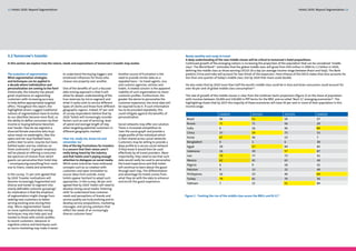12 Hotels 2020: Beyond Segmentation                                                                                                                                                                                         Hotels 2020: Beyond Segmentation 13




3.2 Tomorrow’s traveler                                                                                                            Newly wealthy and ready to travel
                                                                                                                                   A deep understanding of the new middle classes will be critical to tomorrow’s hotel propositions.
In this section we explore how the nature, needs and expectations of tomorrow’s traveler may evolve.                               Continued growth of the emerging nations is increasing the proportion of the population that can be considered ‘middle
                                                                                                                                   class’. The World Bank23 estimates that the global middle class will grow from 430 million in 2000 to 1.2 billion in 2030,
                                                                                                                                   defining the middle class as those earning US$10-20 a day (an average income range between Brazil and Italy). The Bank
The evolution of segmentation              to understand the buying triggers and       Another source of frustration is the        predicts China and India will account for two-thirds of the expansion. Homi Kharas of the OECD states that Asia accounts for
What segmentation strategies               emotional influences for those who          need to provide similar data on a           less than one-quarter of today’s middle class, but by 2020 that share could double.
and techniques can be applied in           choose one property over another.           repeated basis – to travel agents, visa
a decade where individualism and                                                       and customs agencies, airlines and          He also notes that by 2020 more than half the world’s middle class could be in Asia and Asian consumers could account for
personalization are coming to the fore?    One of the benefits of such a focused       hotels. A related concern is the apparent   over 40 per cent of global middle class consumption24.
Historically, the industry has placed      data mining approach is that it will        inability of such organizations to share
great importance on segmenting             allow far deeper understanding of the       customer profiles. Furthermore, the         The rate of growth of the middle classes is clear from the Goldman Sachs projections (figure 2) on the share of population
customers with increasing accuracy         true revenues by micro-segment and          greater the desire to personalize the       with incomes between $6,000 and $30,000 in PPP terms for the BRIC and so called ‘Next 11’ emerging economies25. The
to help define appropriately targeted      what it really costs to service different   customer experience, the more data will     highlighting shows that by 2015 the majority of these economies will have 50 per cent or more of their population in this
offers. Throughout this report, the        types of clients and those from different   be required to do it. If such information   income range.
highlighted drivers suggest traditional    geographic regions. Indeed, 97 per cent     has to be provided repeatedly, this
notions of segmentation have to evolve.    of survey respondents believe that by       could mitigate against the benefits of                                 2009(%)                   2015(%)                   2025(%)                2040(%)
As our identities become more fluid, so    2020 ‘hotels will increasingly consider     personalization.
                                                                                                                                    Brazil                    46                        52                        59                     57
the ability to define consumers by their   factors such as cost of servicing, level
income or buying behavior becomes          of spend and average length of stay         Social networks may offer one solution.      Russia                    71                        71                        56                     29
ever harder. How do we segment a           when targeting potential customers in       There is increased competition to            India                     6                         16                        46                     89
divorced female executive who buys         different geographic markets.’              ‘own the social graph’ and provide a         China                     37                        59                        75                     53
value meals on weeknights, likes the                                                   single profile of the individual which
opera and her local football team,         Hear me, study me, know me and              is then shared across social networks.       Korea                     67                        46                        23                     7
prefers beer to wine, recycles but loves   remember me                                 Customers may be willing to provide a        Bangladesh                0                         1                         6                      38
bottled water and has relatives on         One of the big frustrations for travelers   deep profile to a secure social network      Egypt                     39                        57                        84                     82
three continents? A greater emphasis       is a concern that their voices aren’t       if they knew it would then be used
                                                                                                                                    Indonesia                 16                        29                        57                     87
will be placed on offering a consumer      really being heard by the industry          effectively by all travel providers. More
led spectrum of choices from which         and that hotels aren’t paying enough        importantly, they need to see that such      Iran                      70                        77                        73                     41
guests can personalize their hotel stay    attention to dialogues on social media.     data would really be used to personalize     Mexico                    61                        65                        65                     49
– encompassing everything from room        While some industries have embraced         the travel experience and that hotels        Nigeria                   6                         9                         18                     42
size to linens, media and amenities.       concepts such as co-creation with           will continue to learn about the guest
                                           customers and open innovation to            through each stay. The differentiation       Pakistan                  9                         13                        22                     49
In the survey, 71 per cent agreed that     source ideas from outside, many             and advantage for hotels comes from          Phillippines              16                        23                        40                     69
by 2020 ’traveler motivations will         hotels appear hesitant to adopt such        what they do with the data to enhance        Turkey                    79                        81                        70                     36
become increasingly fragmented and         approaches. In the survey, 96 per cent      and enrich the guest experience.
                                                                                                                                    Vietnam                   7                         21                        51                     84
diverse and harder to segment into         agreed that by 2020 ‘hotels will need to
clearly definable customer groupings’.     develop strong social media ‘listening
An implication is that the emphasis        skills’ to understand how customer
of segmentation might change from          needs and perceptions of brands and                                                     Figure 2 - Tracking the rise of the middle class across the BRICs and N-1126
seeking new customers to better            service quality are truly evolving and to
serving existing ones during their         develop service propositions, marketing
stay. ‘Micro-segmentation’ based           messages, and pricing solutions that
on more sophisticated data mining          reflect the needs of an increasingly
techniques may also help spot and          diverse customer base.’
market to those with similar profiles
to recent customers. Advances in
cognitive science and techniques such
as neuro-marketing may make it easier
 