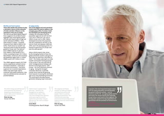 16 Hotels 2020: Beyond Segmentation                                                                                                                                            Hotels 2020: Beyond Segmentation 17




Wealthy and hard to please                    An aging society
Those with wealth will continue to play       One of the biggest and most persistent
a role both in terms of their demands         trends hotels will need to address is the
of hotels and their influence on the          changing age profile of society in both
aspirations of the rest of society.           the developed and developing world.
The 14th annual World Wealth Report29         Globally, the UN projects that the
from Capgemini SA and Merrill Lynch           population aged over 65 will rise from
highlights that overall global wealth         5 per cent in 1950 and 7 per cent in
of those with liquid assets of high net       2000 to 16 per cent in 2050. Within
worth individuals (HNWIs) – those             developed economies the proportion
with at least $1 million - increased          over 60 is expected to rise from 22 per
19 percent from 2008 to 2009 to $39           cent to 33 per cent between 2009 and
trillion. North American wealth rose          2050, and in the developing world, it is
18 percent while Europe had positive          forecast to grow from 9 to 20 per cent
growth of 14 per cent. The value of           over the same period30.
Asia’s HNWIs leapt by 31 percent
from 2008 to a total wealth of $9.7           Allianz (2010) projects that, driven
trillion, exceeding Europe’s $9.5 trillion.   by the emerging markets of Asia, the
Nevertheless, Americans still constitute      global retirement market could grow to
the wealthiest region with 3.1 million        $46 trillion by 2020 from $28 trillion in
HNWIs worth $10.7 trillion in total.          201031. This implies catering for an older
                                              traveler and broader family groupings.
This HNWI segment expects 24/7/365            In the survey 57 per cent said that by
service, experiences constant service         2020 ‘multigenerational holidays will
innovation elsewhere – especially in          become increasingly popular’, with
the online environment – and drives           Europe – the most advanced continent
a general rise in societal expectations.      in aging - having the strongest
Hotels may need to get used to                conviction about this. A possible
customers who expect perfection, may          counter force could be the growing
never be satisfied and are reluctant to       trend towards increasing the retirement
provide feedback.                             age across many developing economies.
                                              This could lead to the baby boomer
                                              generation delaying major travel plans.




 The client is king and will become           Hotels haven’t updated their                 The majority of Chinese           Long term, the most important impact comes
 more powerful and demand a                   personas – behavior has                      travelers as well as European     from the aging population and demography.
 deepening customization of                   changed but an update is                     and Americans will be old         Key global outbound markets – such as
 travel. Value can be tailored and            needed every 2 years. They                   people. There is a serious        Germany and the UK - are aging rapidly and this
 will continue to be.                         may have changed their persona               graying of populations. Our       will impact the whole industry but especially
 Peter de Jong                                many years ago but need to                   infrastructure planning,          Europe where much travel is intra-regional. The
 Former CEO, PATA                             realize that yesterday’s 50 year             environmental planning and end    demographic question has big implications for
                                              olds are not the same as today’s             products have not come to terms   government and the provision of infrastructure.
                                              50 year olds.                                with this.                        Ian Yeoman
                                              Susan Black                                  Peter de Jong                     Associate Professor of Tourism Management,
                                              Founding partner, Black & Wright             Former CEO, PATA                  Victoria University
 