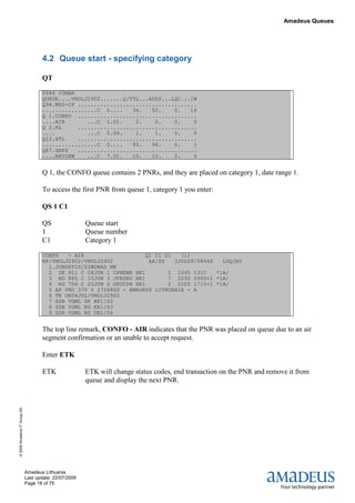 Amadeus queues | PDF
