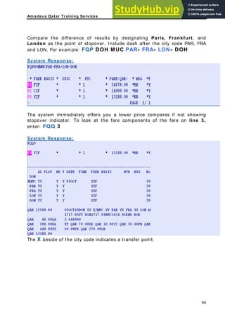 AMADEUS RESERVATION TICKETING | PDF
