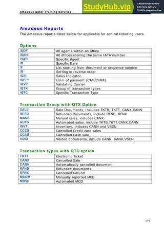 AMADEUS SYSTEM TICKETING MANUAL | PDF