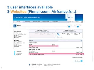 ©2008AmadeusITGroupSA
9
3 user interfaces available
3-Websites (Finnair.com, Airfrance.fr…)
 