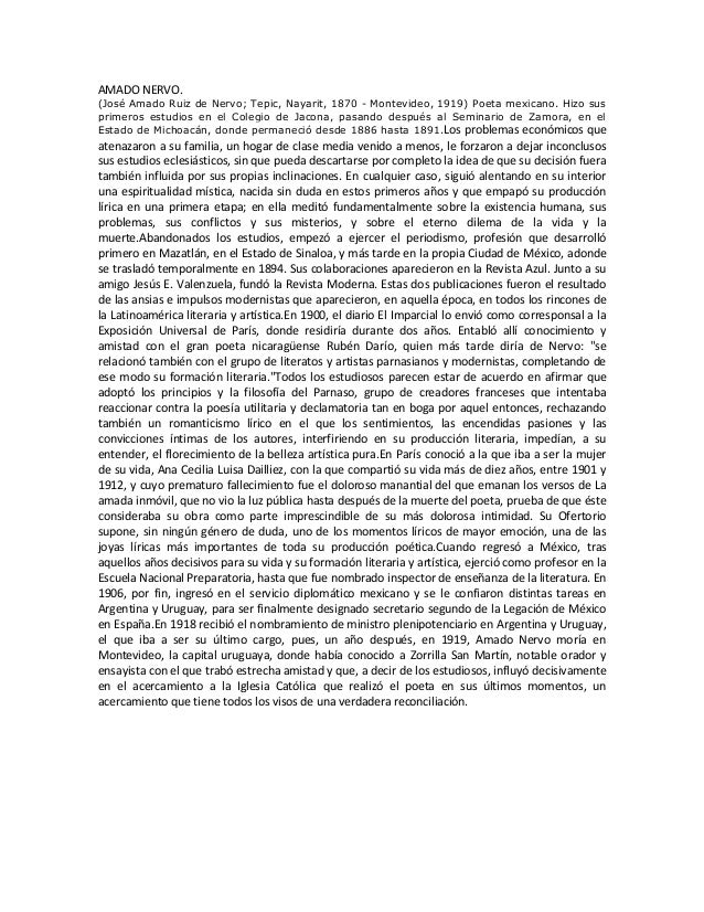 BIOGRAFIA DE AMADO NERVO