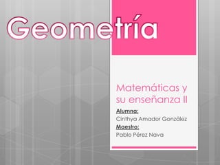 Matemáticas y
su enseñanza II
Alumna:
Cinthya Amador González
Maestro:
Pablo Pérez Nava
 