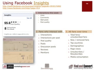 Facebook PlacesLBS – Location Based ServicesSimilar to FourSquare and GowallaRequires:a Smart PhoneFacebook touch mobile site is only visible on mobile browsers that supports HTML 5 and geolocationSetup: http://touch.facebook.comClick “Places tab at                 www.touch.facebook.comYou can add places, check into places that already exist and tag friends