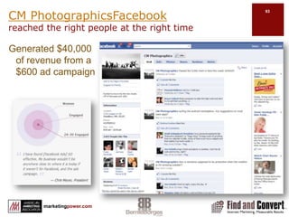 Promoting Your Business PagePost video links directly to Facebook so it will play inside Facebook.Include a link to your website in the description.Share images. For more interaction post images directly to Facebook. Status updates: Keep it simple. Encourage user generated content. E.g., Gemvara, All Things Jeep page.Help