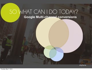 SO WHAT CAN I DO TODAY?
                         Google Multi-channel conversions




Thursday, May 17, 2012
 
