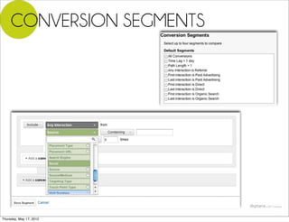 CONVERSION SEGMENTS




Thursday, May 17, 2012
 