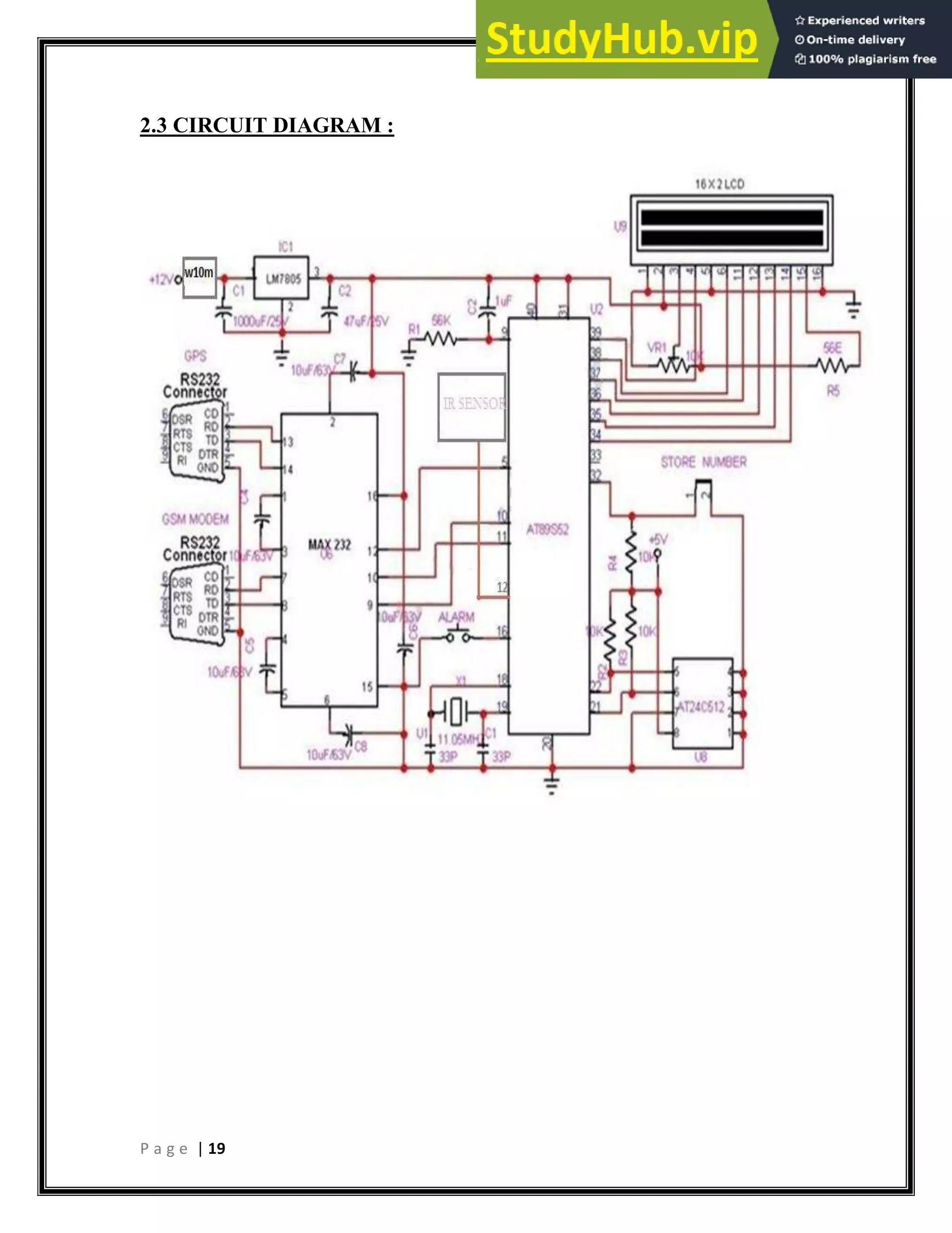 P a g e | 19
2.3 CIRCUIT DIAGRAM :
 