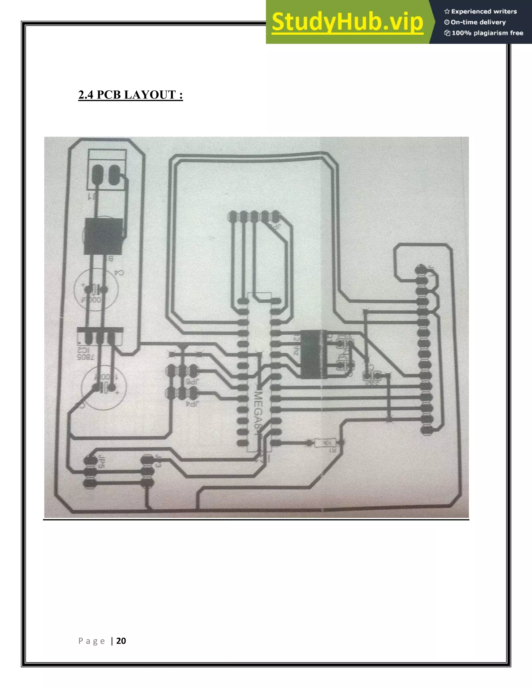 P a g e | 20
2.4 PCB LAYOUT :
 
