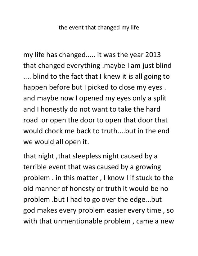 life changing event essay