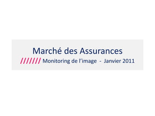 Marché des Assurances
/////// Monitoring de l’image - Janvier 2011
 
