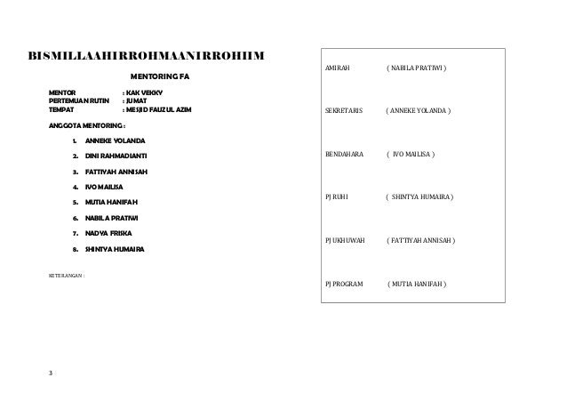 Contoh Buku Amalan Yaumi