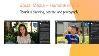 Social Media – Humans of CIS
Complete planning, content, and photography
 