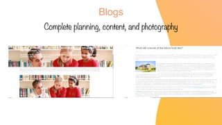Blogs
Complete planning, content, and photography
 