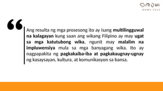 AMALGAMASYON.pptx ANG AMALGAMASYON NG IBA'T IBANG WIKA SA PILIPINAS | PPTX
