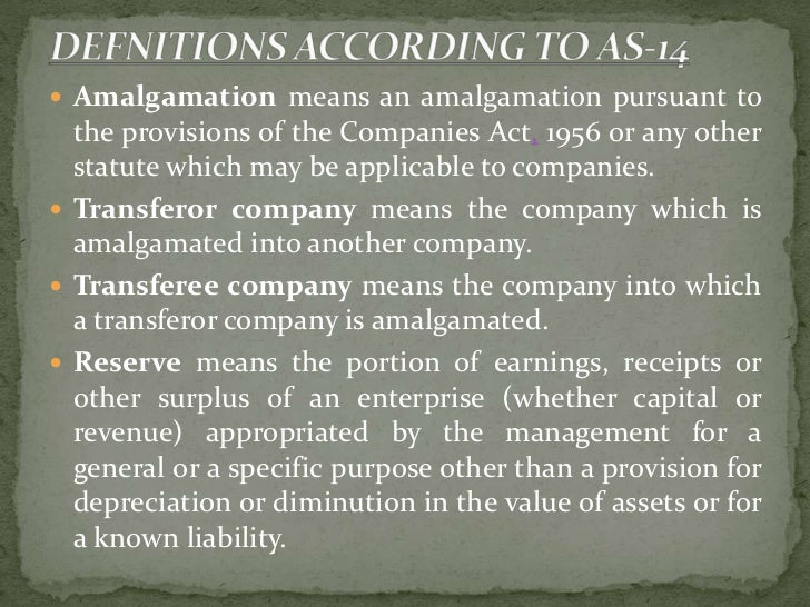 Amalgamation of companies