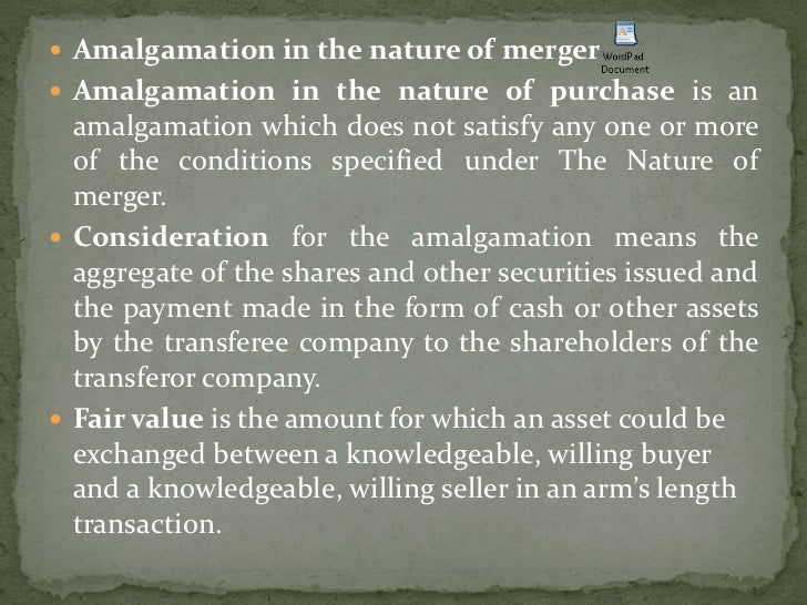 Amalgamation of companies