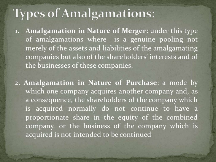 Amalgamation of companies