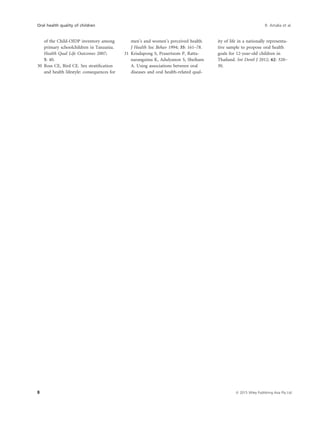Impact of school-based dental program performance on the oral health ...