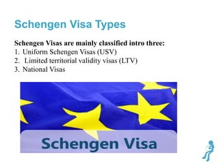 Schengen Visas are mainly classified intro three:
1. Uniform Schengen Visas (USV)
2. Limited territorial validity visas (L...