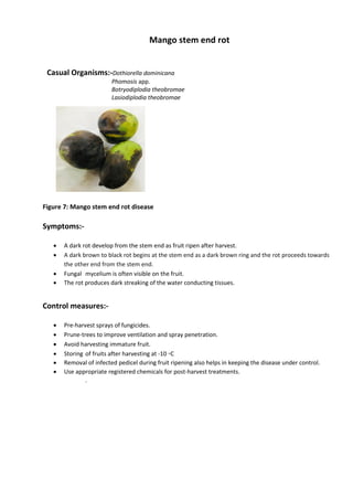 Identification of Post harvest Diseases of Fruits, Vegetables and their ...