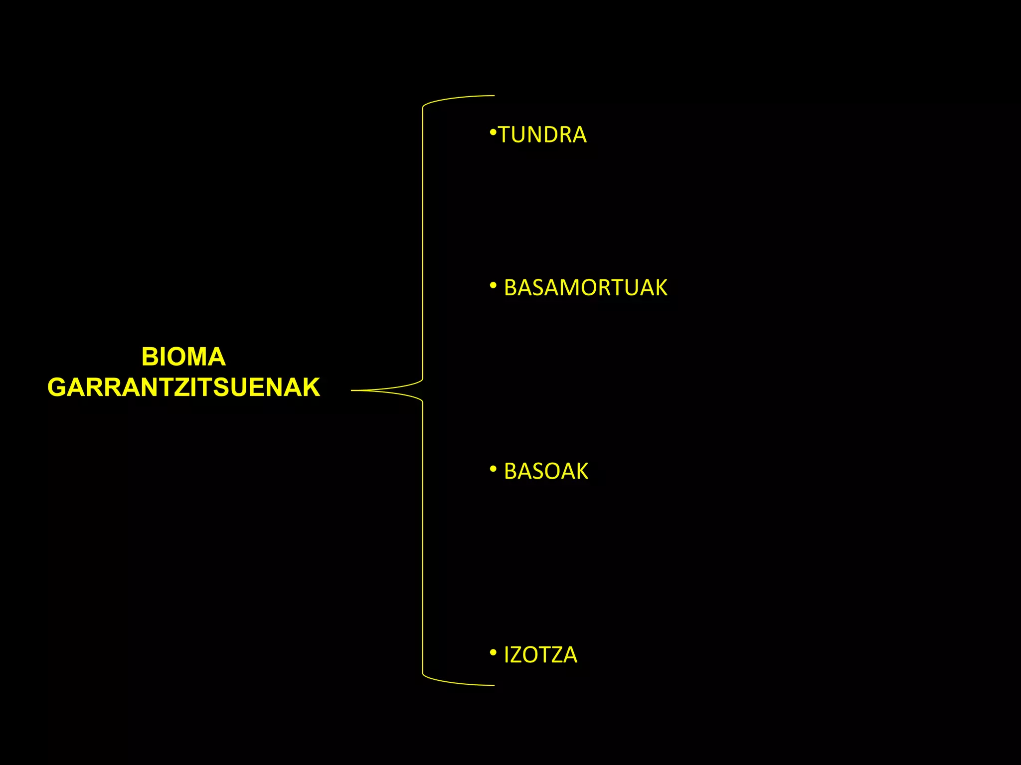 BIOMA GARRANTZITSUENAK TUNDRA BASAMORTUAK BASOAK IZOTZA 