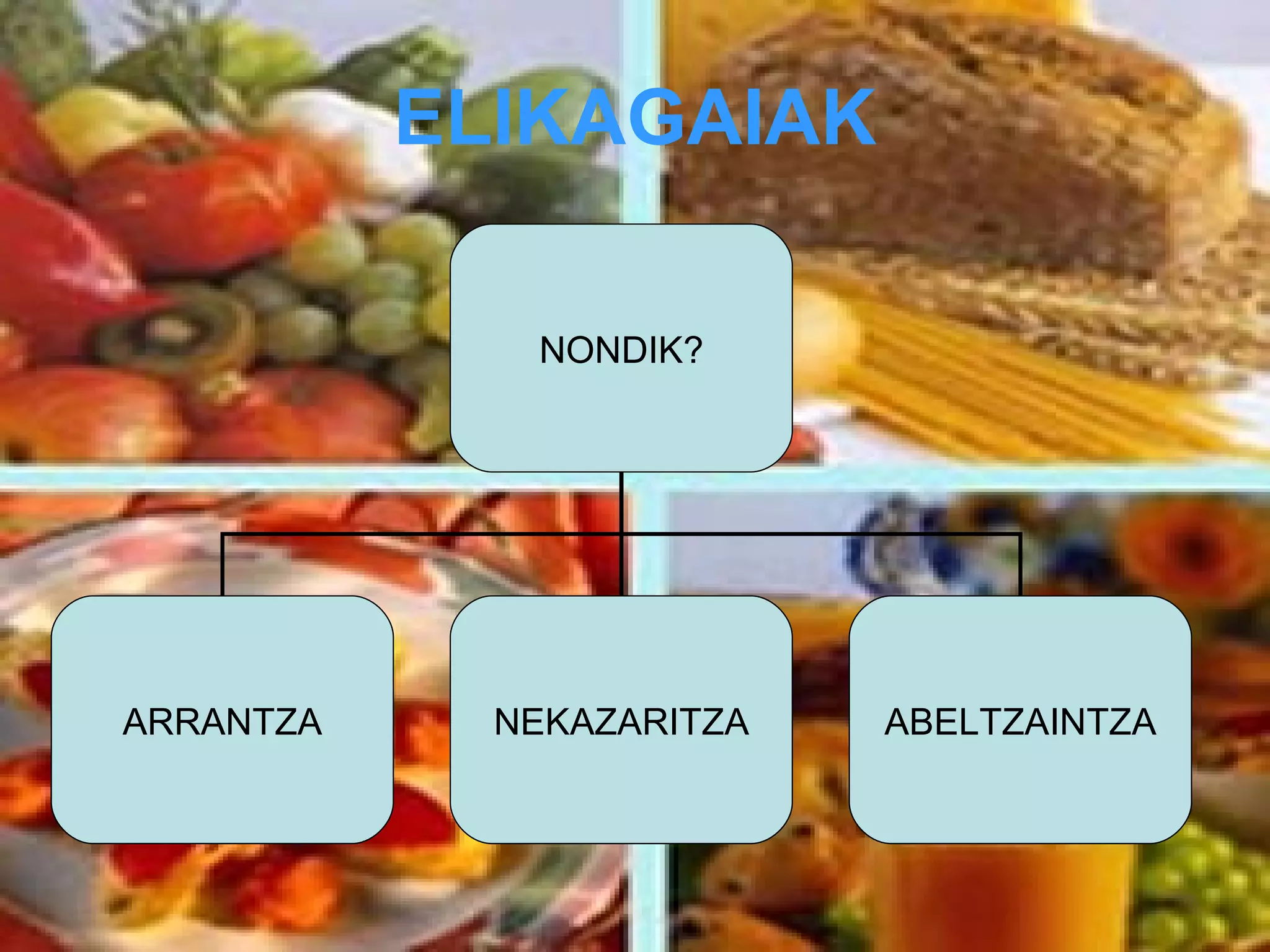 ELIKAGAIAK NONDIK? ARRANTZA NEKAZARITZA ABELTZAINTZA 