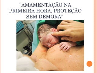 “AMAMENTAÇÃO NA
PRIMEIRA HORA, PROTEÇÃO
SEM DEMORA”
 