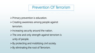 Presentation on terrorism & its effect | PPTX