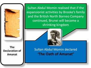 However…Brooke did not stop there…Rebellion in Baram in 1874 by the Kayan peopleBrooke used this opportunity to seize Baram.As a result, Sultan Abdul Mominhas to give in$2,000 paid toPengiranTemenggongAnakHashim