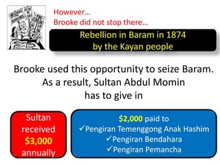 1865, C.L Moses sold North Borneo to W.J Torrey(American Businessman who formed American Trading Company of Borneo)After 10 years,  in 1875, Torrey sold the land to Baron Von Overbeck (Austrian Council in Hongkong)Overbeck sold the land to Alfred Dent, a British merchant and formed a company North Borneo (Chartered ) Company in November 1881