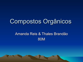 Compostos Orgânicos   Amanda Reis & Thales Brandão 80M 