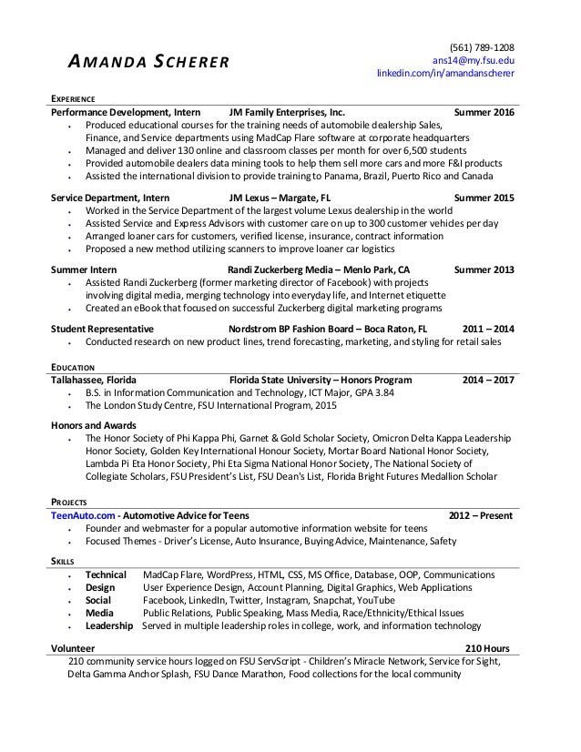 amanda scherer resume february 2017