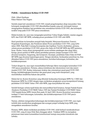 Amandemen kelima uud 1945 | PDF