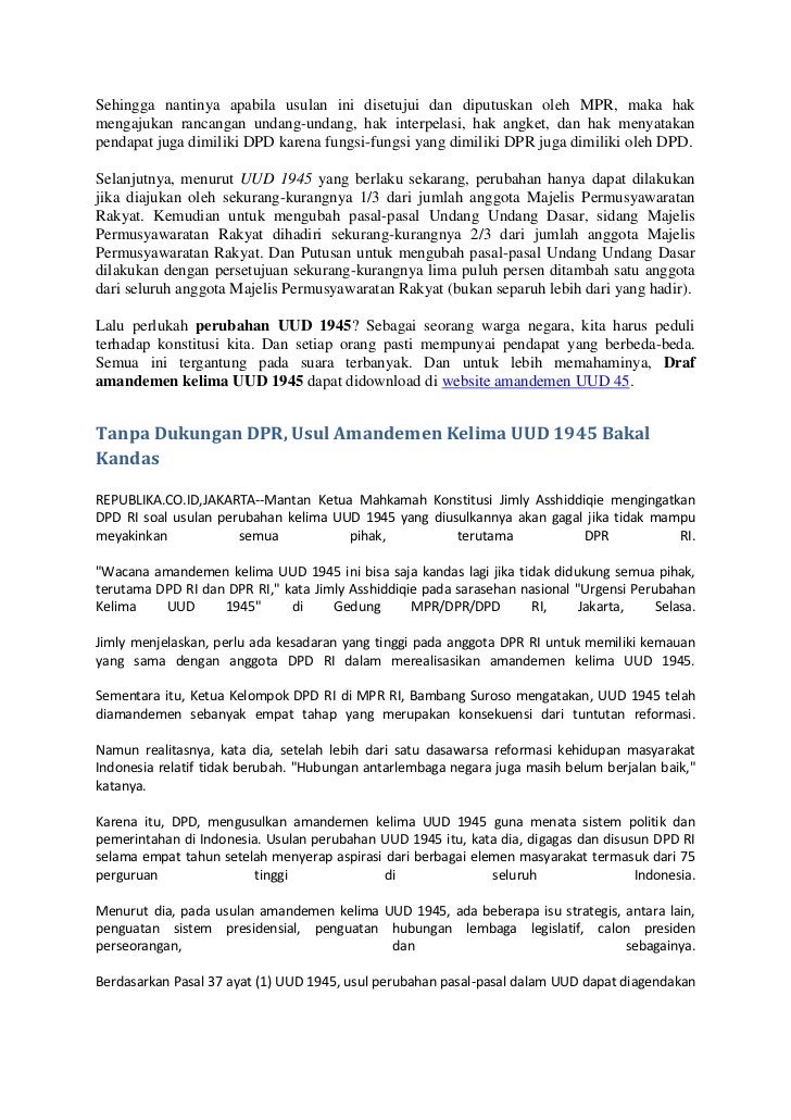 Amandemen Kelima Uud 1945