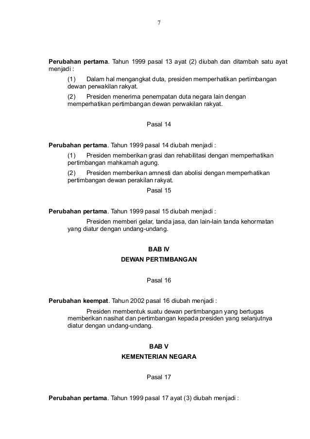 Amandemen Uud 45 Nkri Amandemen Uud 45 Nkri