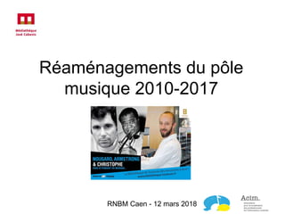 Réaménagements du pôle
musique 2010-2017
RNBM Caen - 12 mars 2018
 
